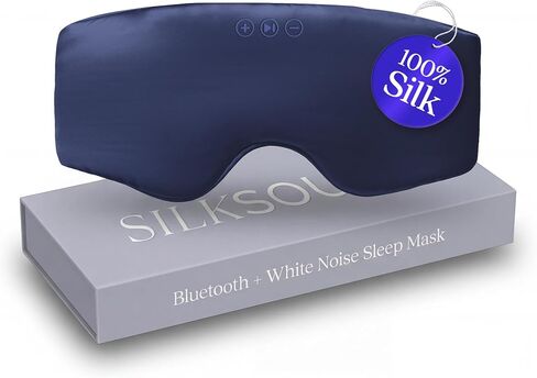 SilkSound 100% Mulberry Silk Bluetooth Sleep Mask, Skin-Friendly Sleeping Eyemask with Bluetooth Headphones, Sleep Gifts for Women, Silk Eyemask Headband Headphones for Sleeping Side Speakers in Saudi Arabia