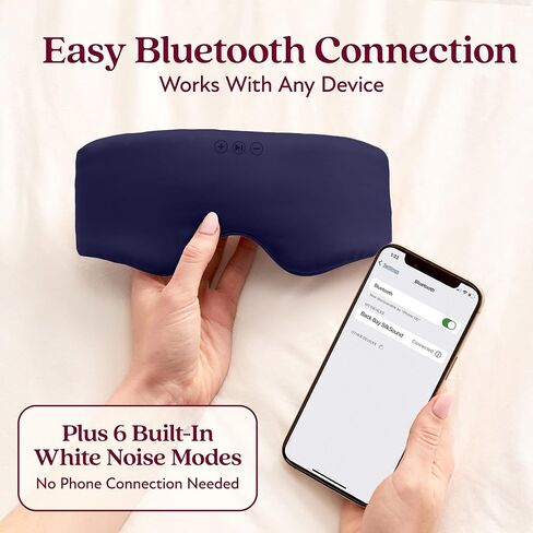 SilkSound 100% Mulberry Silk Bluetooth Sleep Mask, Skin-Friendly Sleeping Eyemask with Bluetooth Headphones, Sleep Gifts for Women, Silk Eyemask Headband Headphones for Sleeping Side Speakers in Saudi Arabia