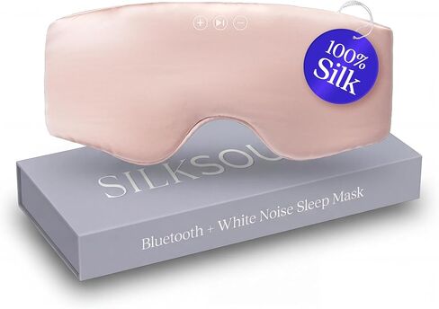 SilkSound 100% Mulberry Silk Bluetooth Sleep Mask, Skin-Friendly Sleeping Eyemask with Bluetooth Headphones, Sleep Gifts for Women, Silk Eyemask Headband Headphones for Sleeping Side Speakers in Saudi Arabia