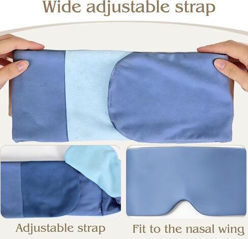 Weighted Sleep Mask for Side Sleepers, 100% Blackout Eye Mask for Sleeping with Adjustable Strap, Dual-Sided Cooling Silk & Warm Cotton Blindfold, Zero Pressure Eye Cover for Travel, Nap & Yoga in Kuwait