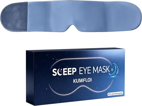 Weighted Sleep Mask for Side Sleepers, 100% Blackout Eye Mask for Sleeping with Adjustable Strap, Dual-Sided Cooling Silk & Warm Cotton Blindfold, Zero Pressure Eye Cover for Travel, Nap & Yoga in Kuwait