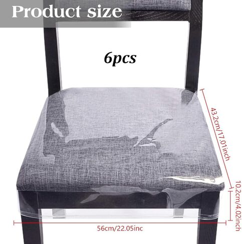 arricraft 6 Pack Plastic Chair Covers, Clear PVC Dinning Chair Protectors Waterproof Stainproof Wipeable Pet Scratch Proof Universal Fit for Kitchen Restaurant Party Everyday Use 21.5x29.1x0.02Inch in Kuwait