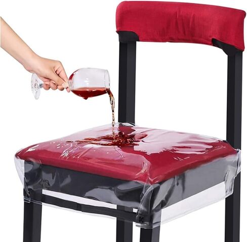 arricraft 6 Pack Plastic Chair Covers, Clear PVC Dinning Chair Protectors Waterproof Stainproof Wipeable Pet Scratch Proof Universal Fit for Kitchen Restaurant Party Everyday Use 21.5x29.1x0.02Inch in Kuwait