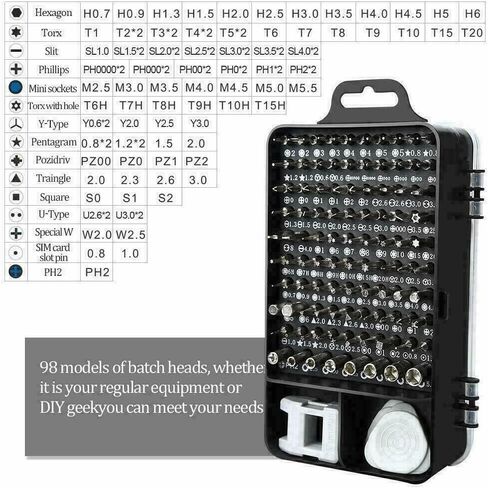 Magnetic Screwdriver Bit Set For iPhone Macbook Tool Kit Set Repair Watch 117PCS in Saudi Arabia
