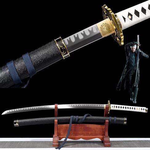 Handmade Full Tang Devil Series Vergil Yamato Katana Game Anime Sword Cosplay Replica Real Metal in Saudi Arabia