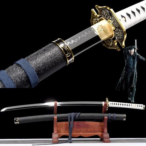 Handmade Full Tang Devil Series Vergil Yamato Katana Game Anime Sword Cosplay Replica Real Metal in Saudi Arabia