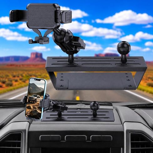 Dash Mount Phone Holder for 2015-2020 F150 2017-2022 F250 F350 Metal Cellphone Mounting Bracket Stand for Most Cell Phones in Kuwait
