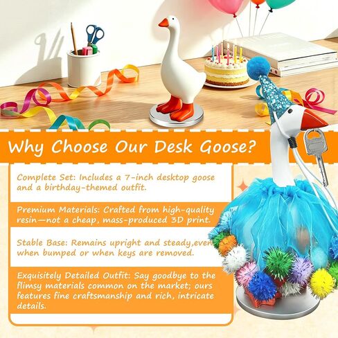 7 Inch Desk Goose with Outfits - Desktop Goose Birthday Magnetic Key Holder with Outfit, Funny Office Decor, Fun Desk Accessories Desk Decorations for Office & Home, Birthday Gifts for Women in Saudi Arabia