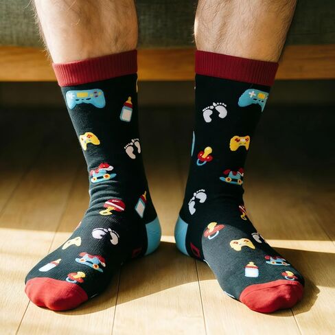 2026 Leveled up to Dad Socks for Gamer Husband Boyfriend Promoted to Dad, First Time Daddy Gifts for New Dad from Wife Pregnancy Announcement,Cool Father's Day for Expecting Daddy Birthday Christmas in Saudi Arabia