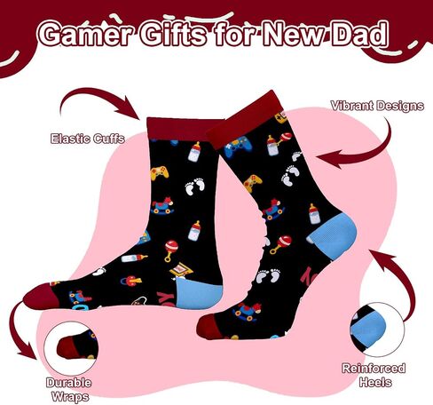 2026 Leveled up to Dad Socks for Gamer Husband Boyfriend Promoted to Dad, First Time Daddy Gifts for New Dad from Wife Pregnancy Announcement,Cool Father's Day for Expecting Daddy Birthday Christmas in Saudi Arabia