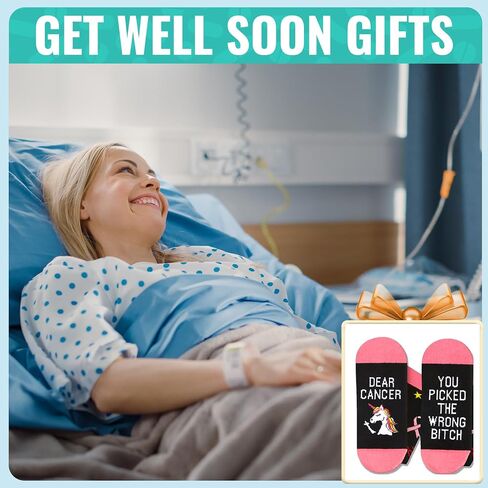HAPPYPOP Get Well Soon Gifts - Breast Cancer Sock for Women, Gifts for Him Her after Surgery in Kuwait
