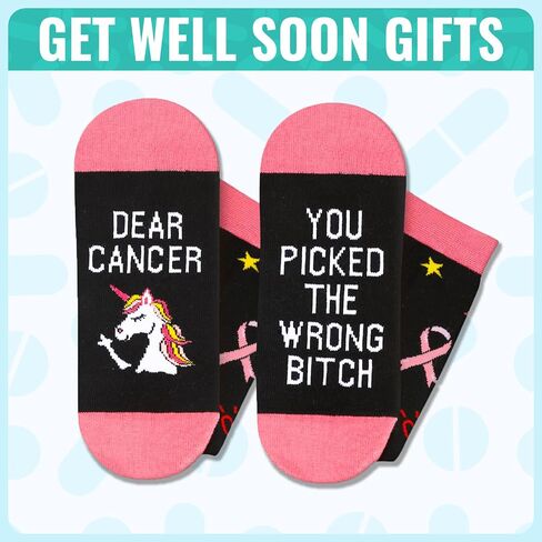 HAPPYPOP Get Well Soon Gifts - Breast Cancer Sock for Women, Gifts for Him Her after Surgery in Kuwait