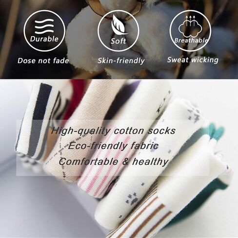 10 Pairs Cat Socks for Women- Cute Cotton Funny Animal Ankle Socks Low Cut Sock for Cat Lovers in Saudi Arabia