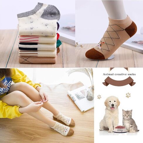 10 Pairs Cat Socks for Women- Cute Cotton Funny Animal Ankle Socks Low Cut Sock for Cat Lovers in Saudi Arabia