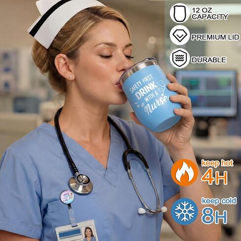 Tioncy 60 Pcs Nurses Week Gifts Bulk 2026 for Women Include 12 oz Stainless Steel Tumbler Cosmetic Bags Badge Reel Novelty Socks Nursing Appreciation Gift for Nurses Graduates(Fashion) in Kuwait