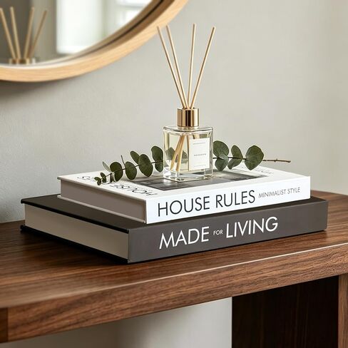 Decorative Books, Set of 2 Minimalist Fake/Faux Books with Hidden Storage, Magnetic Closure - for Coffee Table, Bookshelf, Entryway Tables or Mantel Decor, Modern Design (White & Black) in Saudi Arabia