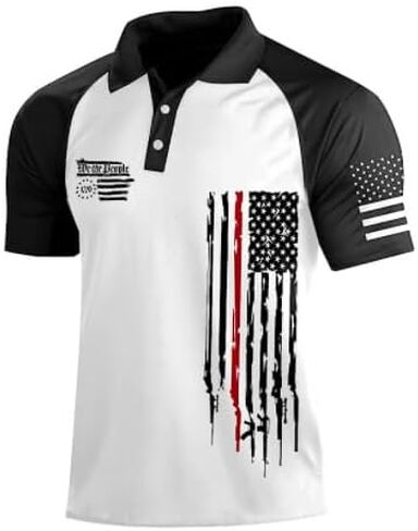 Mens 4th of July Independence Day Polo Shirt American Flag Golf Shirts 250 Anniversary USA Patriotic T Shirts in Kuwait