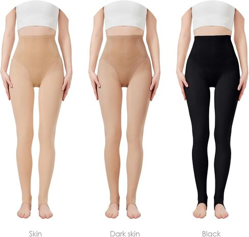 Golf Stockings Golf Leggings Thermal Tights for Women Footless Tights Warm Pantyhose Stirrup Leggings Skin Color 100D in Saudi Arabia
