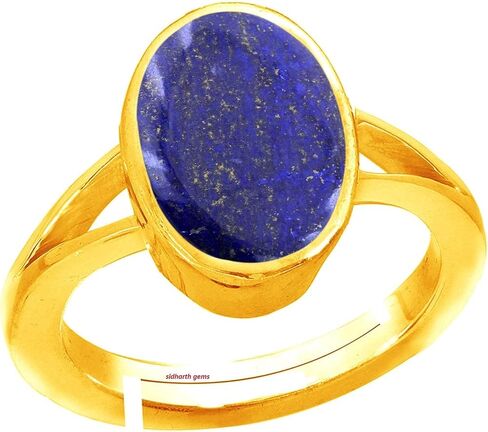 4.25 Ratti/3.45 Carat Gold Plated Lajward Panchdhatu Stone Lajwart Rashi Ratna Pathar Design Adjustable Ring for Men and Women, in Saudi Arabia