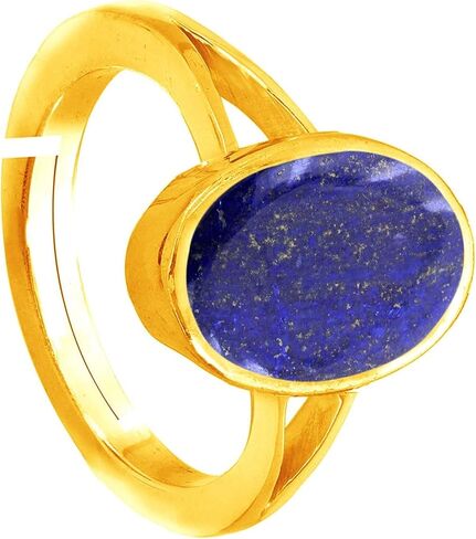 4.25 Ratti/3.45 Carat Gold Plated Lajward Panchdhatu Stone Lajwart Rashi Ratna Pathar Design Adjustable Ring for Men and Women, in Saudi Arabia