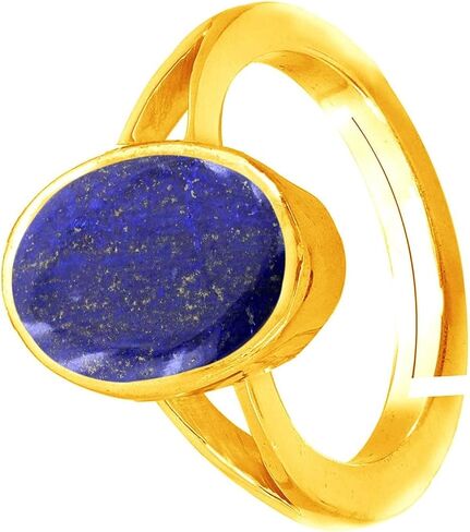4.25 Ratti/3.45 Carat Gold Plated Lajward Panchdhatu Stone Lajwart Rashi Ratna Pathar Design Adjustable Ring for Men and Women, in Saudi Arabia