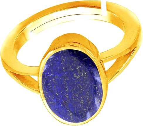 4.25 Ratti/3.45 Carat Gold Plated Lajward Panchdhatu Stone Lajwart Rashi Ratna Pathar Design Adjustable Ring for Men and Women, in Saudi Arabia