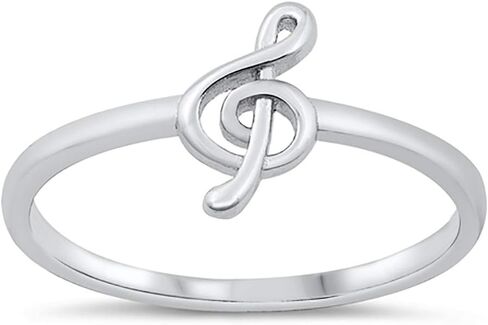 CloseoutWarehouse Sterling Silver Petite Music Note Ring in Kuwait
