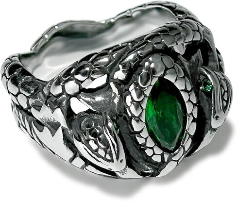 bahamut Mens Aragorn Rings of Barahir,Green Gemstone,Double Snake Ring, Ring of the King,LOTR Cosplay Jewelry in Saudi Arabia