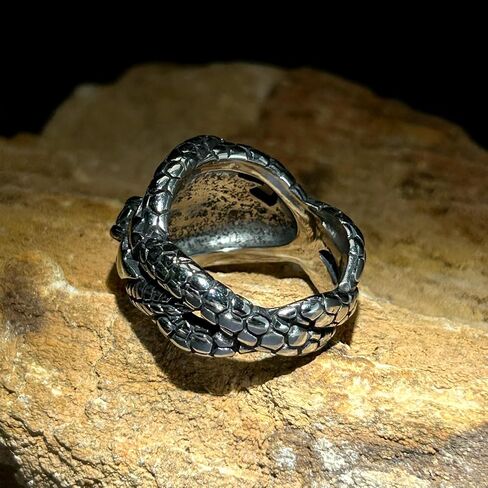 bahamut Mens Aragorn Rings of Barahir,Green Gemstone,Double Snake Ring, Ring of the King,LOTR Cosplay Jewelry in Saudi Arabia