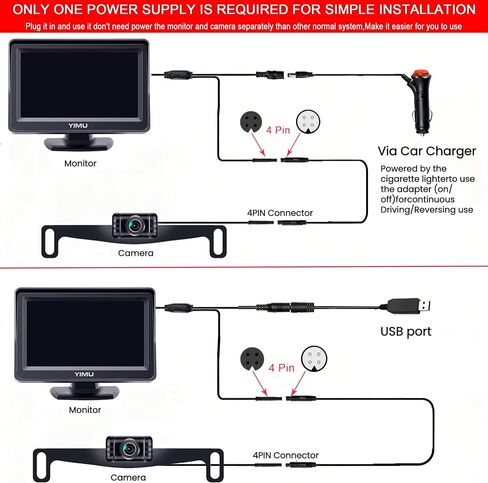 YIMU 16.5mm Backup Camera Flush Mount Installation, 150° Wide Angle Car Rear/Side/Front View Camera, Clear Night Vision IP69 Waterproof Reverse Camera, Suitable for SUV RV Pickup Trucks, CA1652 in Kuwait