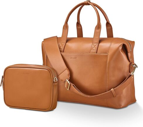 Joyway Leather Travel Bag for Men, Travel Duffel Bags for Women，Large Weekender Overnight Bag, Waterproof Carry On Bag Travel Tote Bag Gym Bag with Luggage Strap in Saudi Arabia