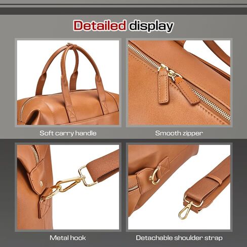 Joyway Leather Travel Bag for Men, Travel Duffel Bags for Women，Large Weekender Overnight Bag, Waterproof Carry On Bag Travel Tote Bag Gym Bag with Luggage Strap in Saudi Arabia