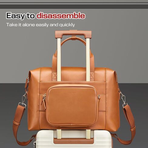Joyway Leather Travel Bag for Men, Travel Duffel Bags for Women，Large Weekender Overnight Bag, Waterproof Carry On Bag Travel Tote Bag Gym Bag with Luggage Strap in Saudi Arabia