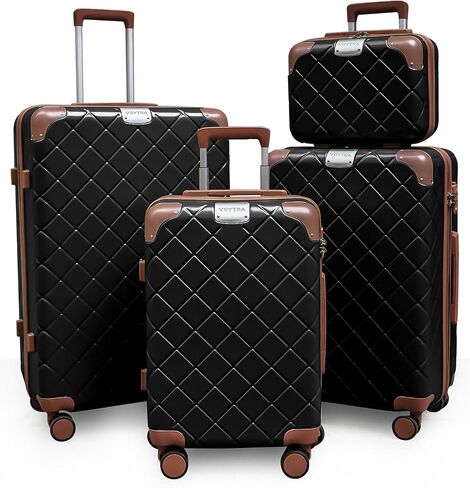 Lightweight Carry on Luggage 22x14x9 Airline Approved Suitcases with Wheels YKK Zipper TSA Lock, 2 Piece Luggage Set for Weekend Getaways & Travel Business (14/20 Black) in Saudi Arabia