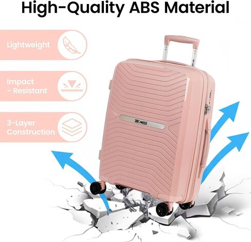 20 Inch Carry-On Luggage Airline Approved,Hardshell Suitcases with Spinner Wheels and TSA LOCK,Expandable 20%,Lightweight Rolling Suitcases for Men/Women（Pink,20in） in Saudi Arabia