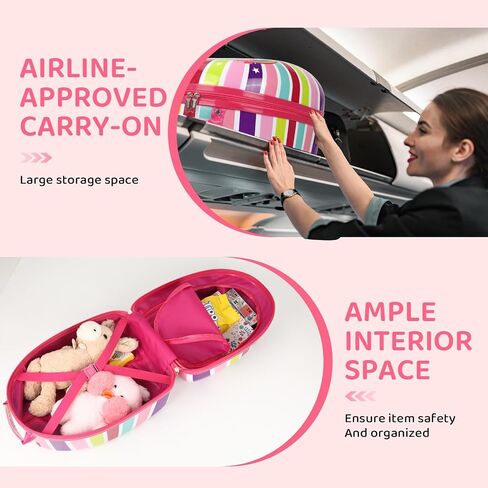 3-in-1 Ride-On Scooter Suitcase, Hardside Ride On Suitcase For Kids Ages 4-15 with LED Light-Up Wheels, Retractable Handle, Foldable & Detachable Scooter Travel Trolley Ride On Luggage-Pink in Saudi Arabia