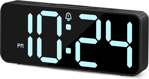 Cadmos Small Simple Cordless Digital Alarm Clock Battery Operated — Extra Loud for Heavy Sleepers Adults, LED Bedside Desk Clock for Bedroom, Dual Alarms, 4 Volumes, 5-Level Dimmer, DST (Black+White) in Saudi Arabia