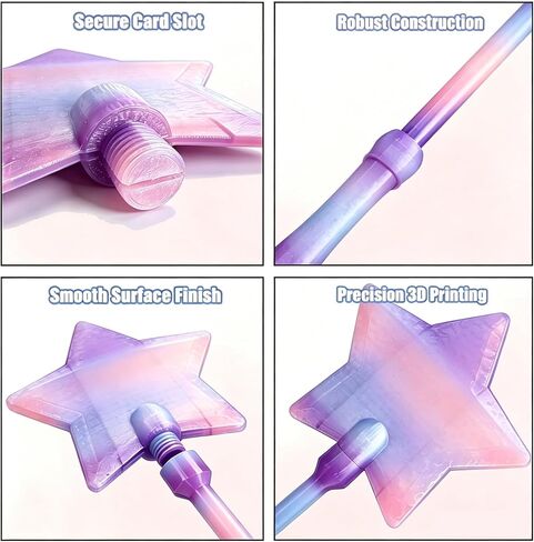 Credit Card Wand, Tap to Pay Wand, Magic Wand Credit Card Holder, Fairy Pay Wand - 3D Printed Contactless Payment Card Holder, Star Magic Fairy Wand for Easy NFC Checkout Debit & Credit Card Accessory (Blue-Purple) in Saudi Arabia