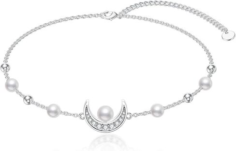 925 Sterling Silver Pearl/Sunflower/Faith Cross Bracelet - Dainty Women's Link Bracelet Adjustable Love Jewelry in Saudi Arabia