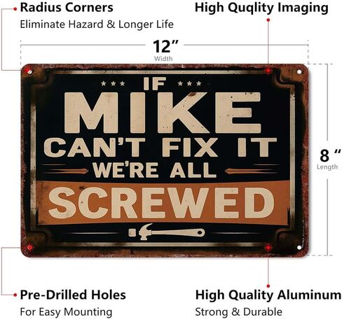 Aluminum Decorative Sign 12x8inch If Can't Fix It We're All Screwed Wall Art Poster Home Office Garage Decor in Saudi Arabia