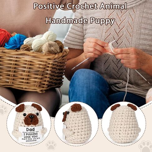 Lodeskee Valentines Day Gifts for Dad from Daughter Son Wife, Birthday Gift for Thank You Daddy Bonus Step-dad, I Love You Funny Crochet Presents to My Father in Saudi Arabia