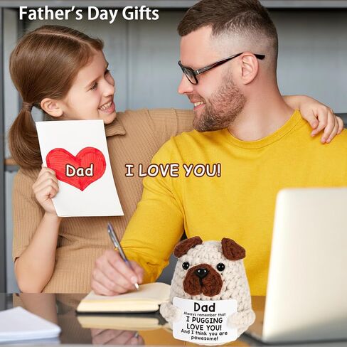 Lodeskee Valentines Day Gifts for Dad from Daughter Son Wife, Birthday Gift for Thank You Daddy Bonus Step-dad, I Love You Funny Crochet Presents to My Father in Saudi Arabia