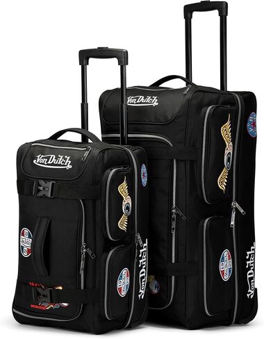 Von Dutch Signature Patch Carry-On 20-Inch Rolling Duffel with Telescopic Trolley Handle and Inline Skate Wheels in Kuwait