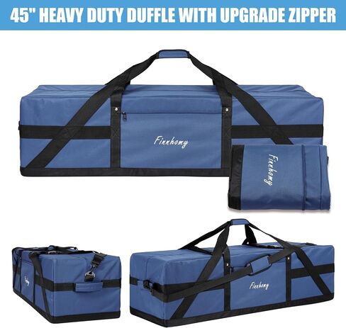 Finnhomy 110L Extra Large Heavy Duty Duffle Bag, 45 Inch Foldable Waterproof Travel Duffel with Upgrade Lockable Zipper, Multiple Pockets, Compression Straps for Camping, Moving, Sports Gear Storage in Saudi Arabia