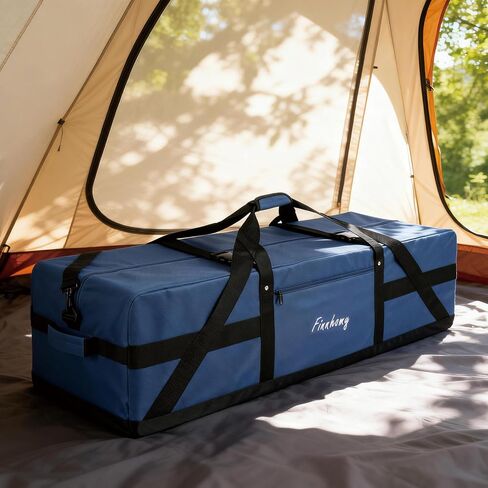 Finnhomy 110L Extra Large Heavy Duty Duffle Bag, 45 Inch Foldable Waterproof Travel Duffel with Upgrade Lockable Zipper, Multiple Pockets, Compression Straps for Camping, Moving, Sports Gear Storage in Saudi Arabia