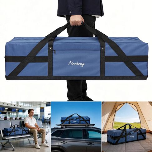Finnhomy 110L Extra Large Heavy Duty Duffle Bag, 45 Inch Foldable Waterproof Travel Duffel with Upgrade Lockable Zipper, Multiple Pockets, Compression Straps for Camping, Moving, Sports Gear Storage in Saudi Arabia
