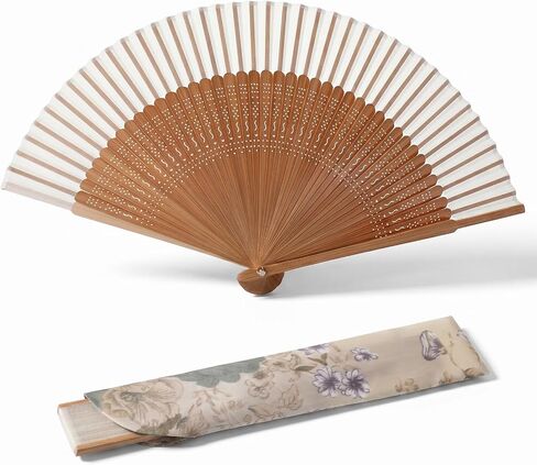 Folding Hand Fan Bamboo Hand Held Manual Fan for Women Wooden Vintage Handheld Asian Fans Foldable Dance Silk-Fan for Tea Party Summer Wedding Gifts Festival Decor in Saudi Arabia