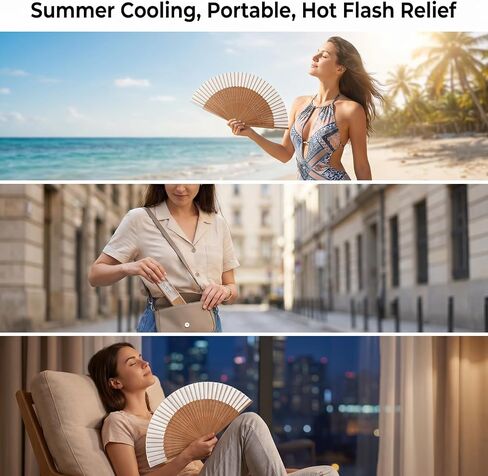 Folding Hand Fan Bamboo Hand Held Manual Fan for Women Wooden Vintage Handheld Asian Fans Foldable Dance Silk-Fan for Tea Party Summer Wedding Gifts Festival Decor in Saudi Arabia