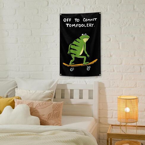 verrlia Funny Minimalism Off To Commit Tomfoolery Tapestry 2x3 Feet Wall Hanging Tapestry for Bedroom Bathroom College Dorm Wall Decor in Kuwait