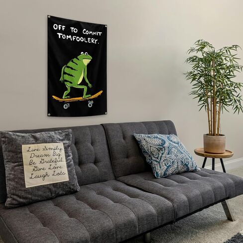 verrlia Funny Minimalism Off To Commit Tomfoolery Tapestry 2x3 Feet Wall Hanging Tapestry for Bedroom Bathroom College Dorm Wall Decor in Kuwait
